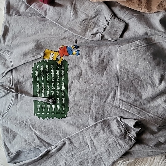 Sweat The Simpsons Femme XS - Manches Longues Noir, Lisa Marge Bart, Pull Col Rond
